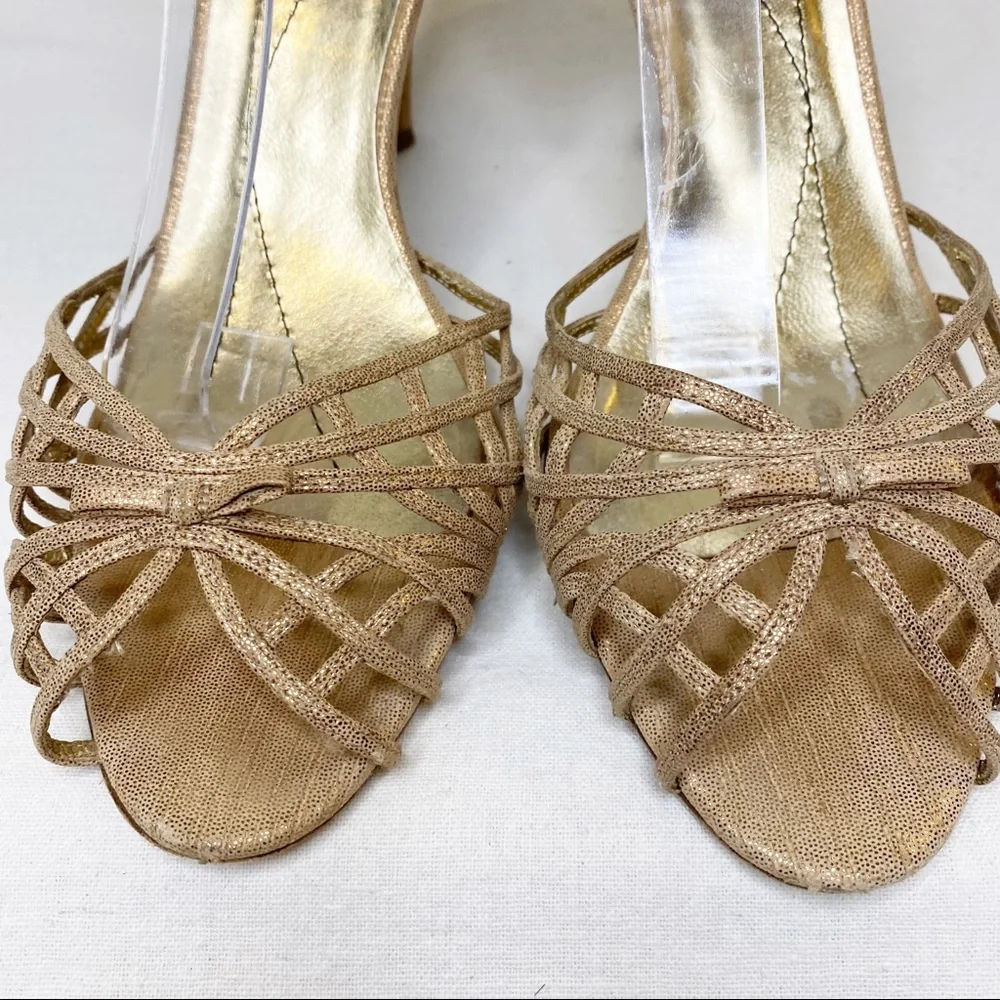 KATE SPADE Grammercy Metallic Nappa Leather Ankle Strap Sandals Heels Size 9.5_4
